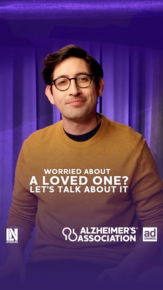 Instagram post by @latinationmedia for Ad Council. Caption reads: [...] the @alzassociation, and @adcouncil , are....