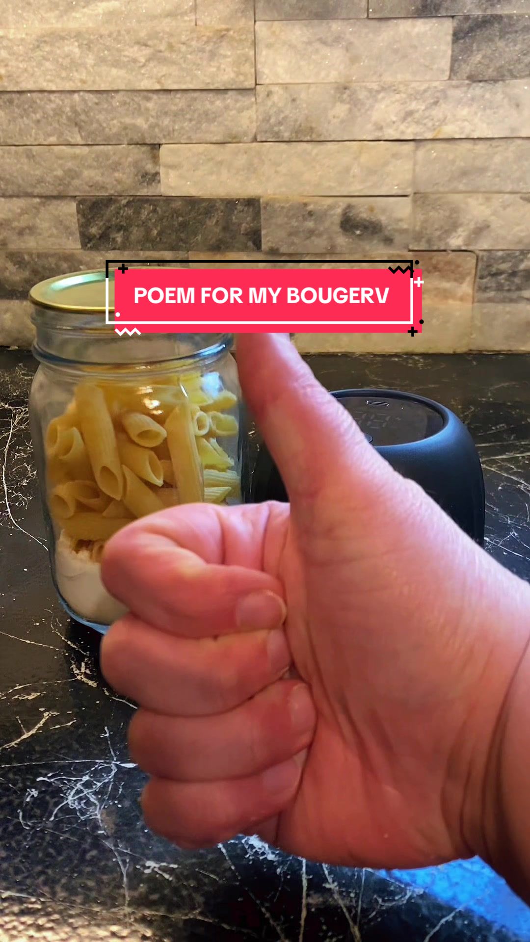 TikTok post by @madmealsinajar for BougeRV. Caption reads: A poem for my BougeRV vacuum sealer 😂 You see me....