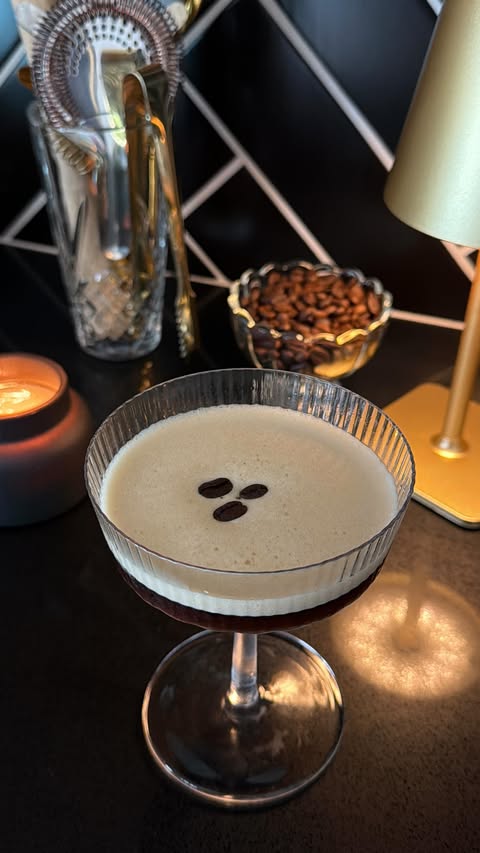 Instagram post by @cocktailswithkris for Total Wine & More. Caption reads: Dry January ≠ skipping good drinks ☕️ This....