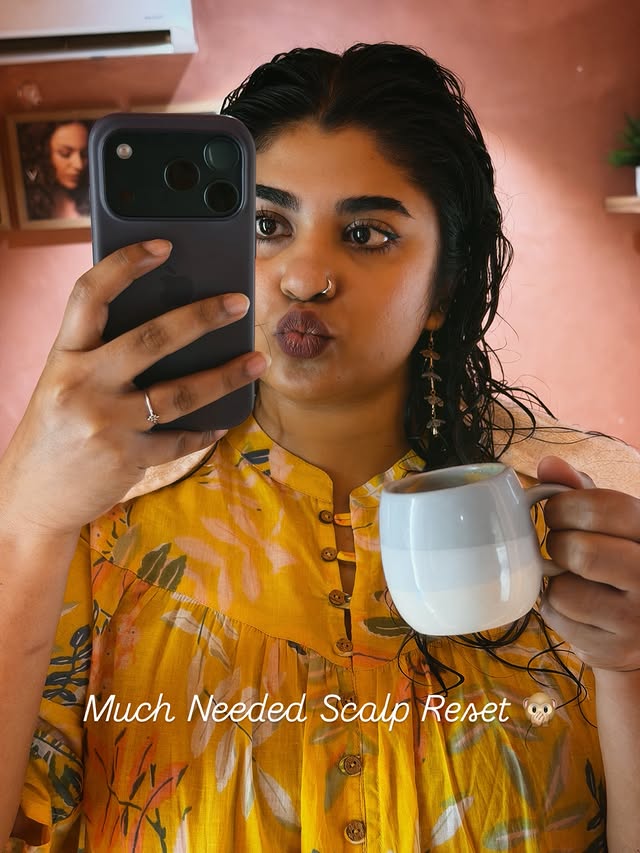 Instagram post by @riyamanoj for Aveda. Caption reads: I went to @avedaindia at @vurvesalon , Adyar for a....