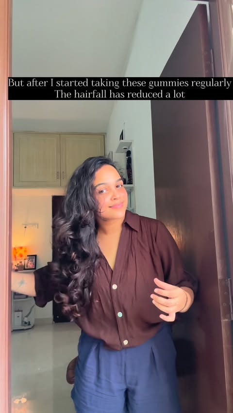 Instagram post by @nakshatra.murthy for Be Bodywise. Caption reads: Saying bye bye to postpartum hairfall ♥️ . Comment....