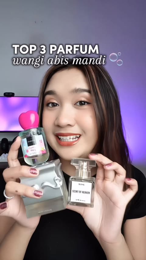 Instagram post by @ezrafebiola for Scarlett Whitening. Caption reads: TOP 3 parfum wangi abis mandi (so far..)

Product....