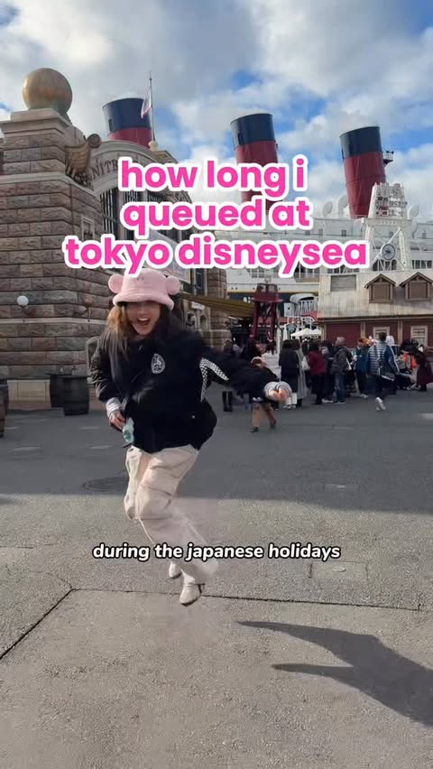 Instagram post by @thejapanstagram for Klook. Caption reads: decided to visit disneysea on one of the busiest....