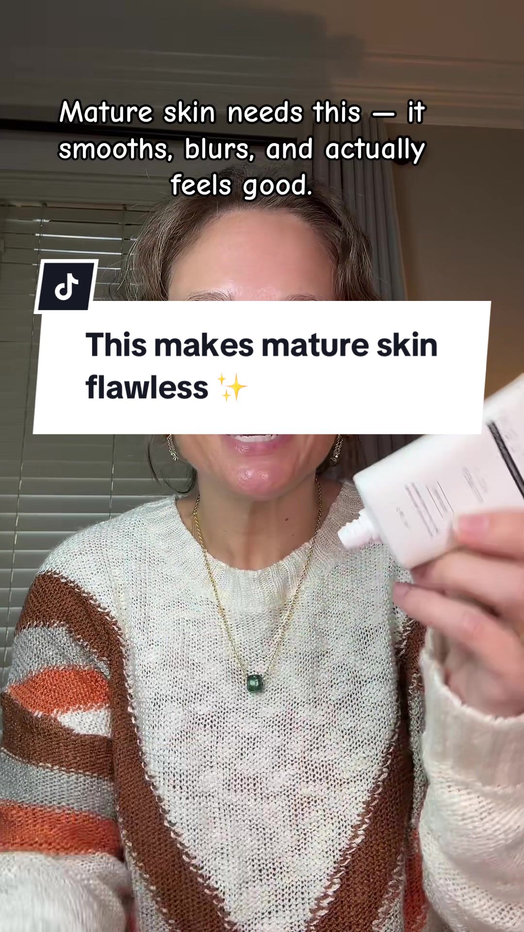 TikTok post by @amfoster01 for DRMTLGY. Caption reads: If you have mature skin — you need this primer. 💕....