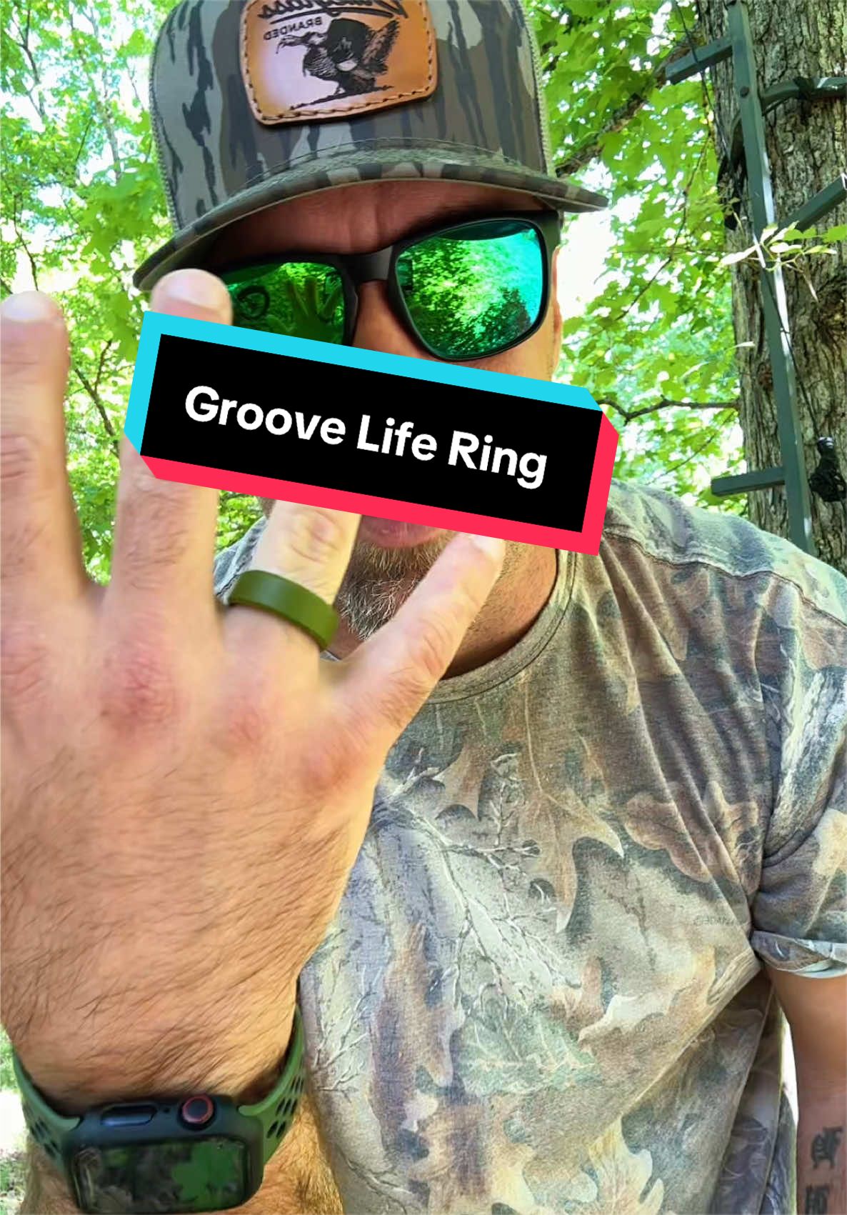 TikTok post by @joeyhubbard0 for Groove Life. Caption reads: The Groove Life Zeus Edge silicone wedding band.....
