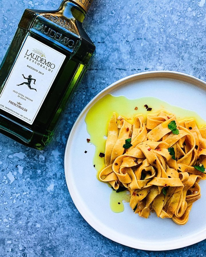 Instagram post by @pastasocialclub for Cherry Bombe. Caption reads: Often my favorite part of making pasta at home is....