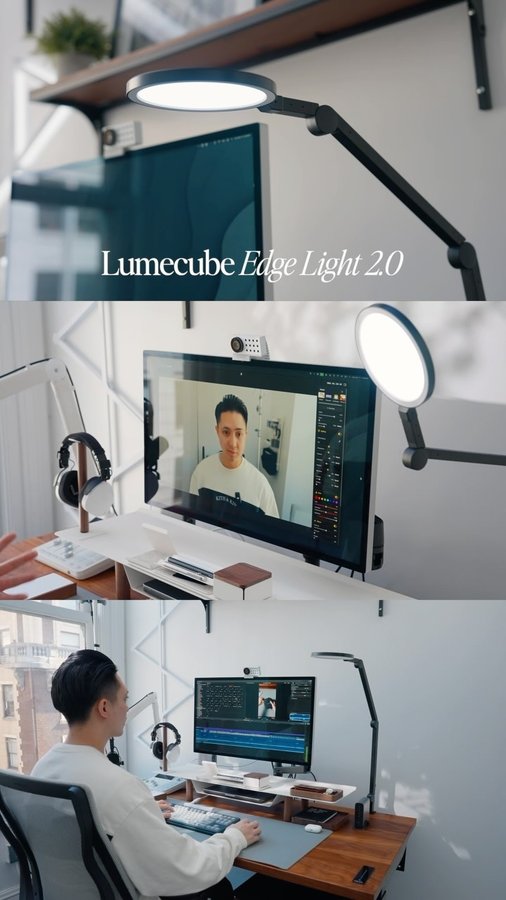 Instagram post by @renzsadiwa for Lume Cube. Caption reads: @lumecube Edge Light 2.0 🔥

If you work from....