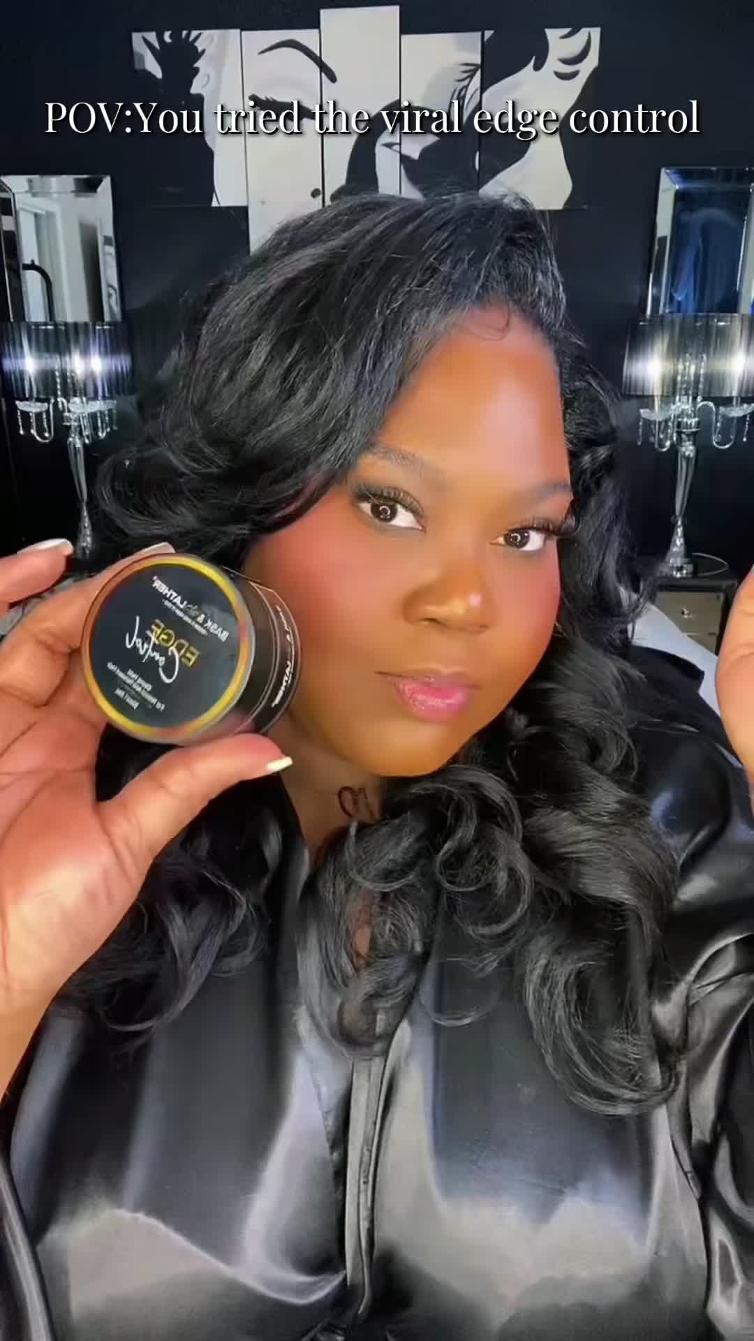 TikTok post by @itsjanaylove for Bask & Lather Co. Caption reads: I finally tried the viral edge control from @Bask....