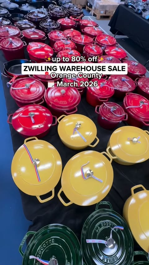 Instagram post by @annaschicsteals for ZWILLING. Caption reads: The ZWILLING Warehouse Sale is back Irvine this....