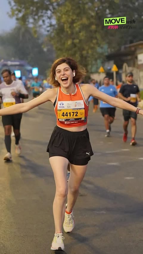 Instagram post by @sherryshroff for Nykaa Fashion. Caption reads: [...] for some cool running outfits @nykaafashion....