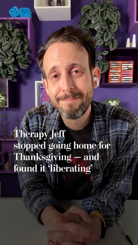 Instagram post by @therapyjeff for Washington Post. Caption reads: Jeff Guenther, also known as “Therapy Jeff....