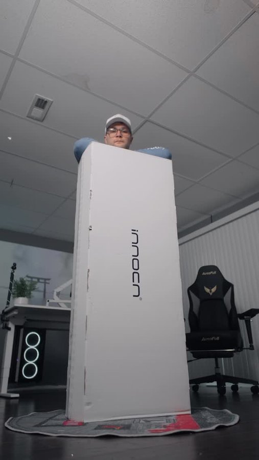 Instagram post by @crayytech for INNOCN. Caption reads: In this box is the biggest upgrade for your gaming....