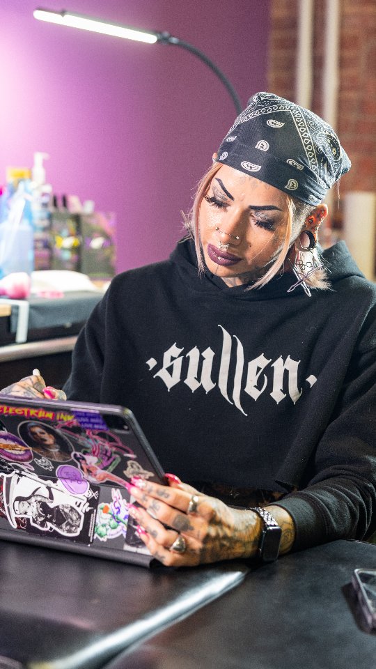 Instagram post by @brookelle.bombshelle for Sullen Clothing. Caption reads: Get a tattoo so you can always remember September....