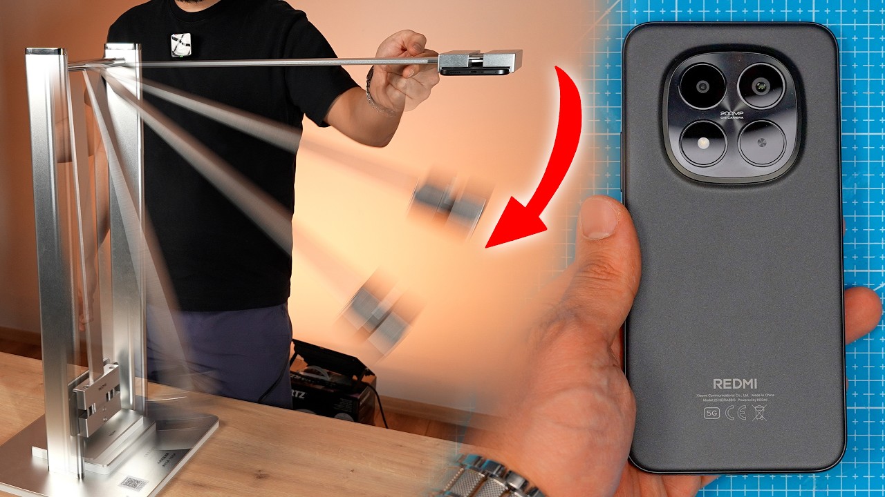 YouTube post by @TAAisback for Xiaomi. Caption reads: Xiaomi's PRINCE: REDMI Note 15 Pro+ 5G REVIEW!.