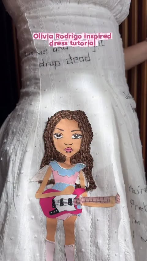 Instagram post by @amyskxlton for Hobbycraft. Caption reads: [...] inspired dress using products from....
