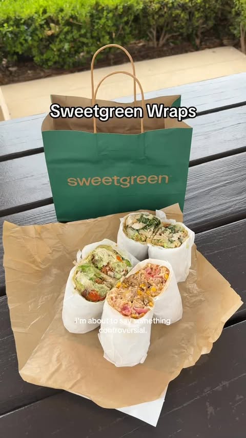 Instagram post by @stephaniedchen for sweetgreen. Caption reads: #Sweetgreen_Partner wraps > salads and @sweetgreen....