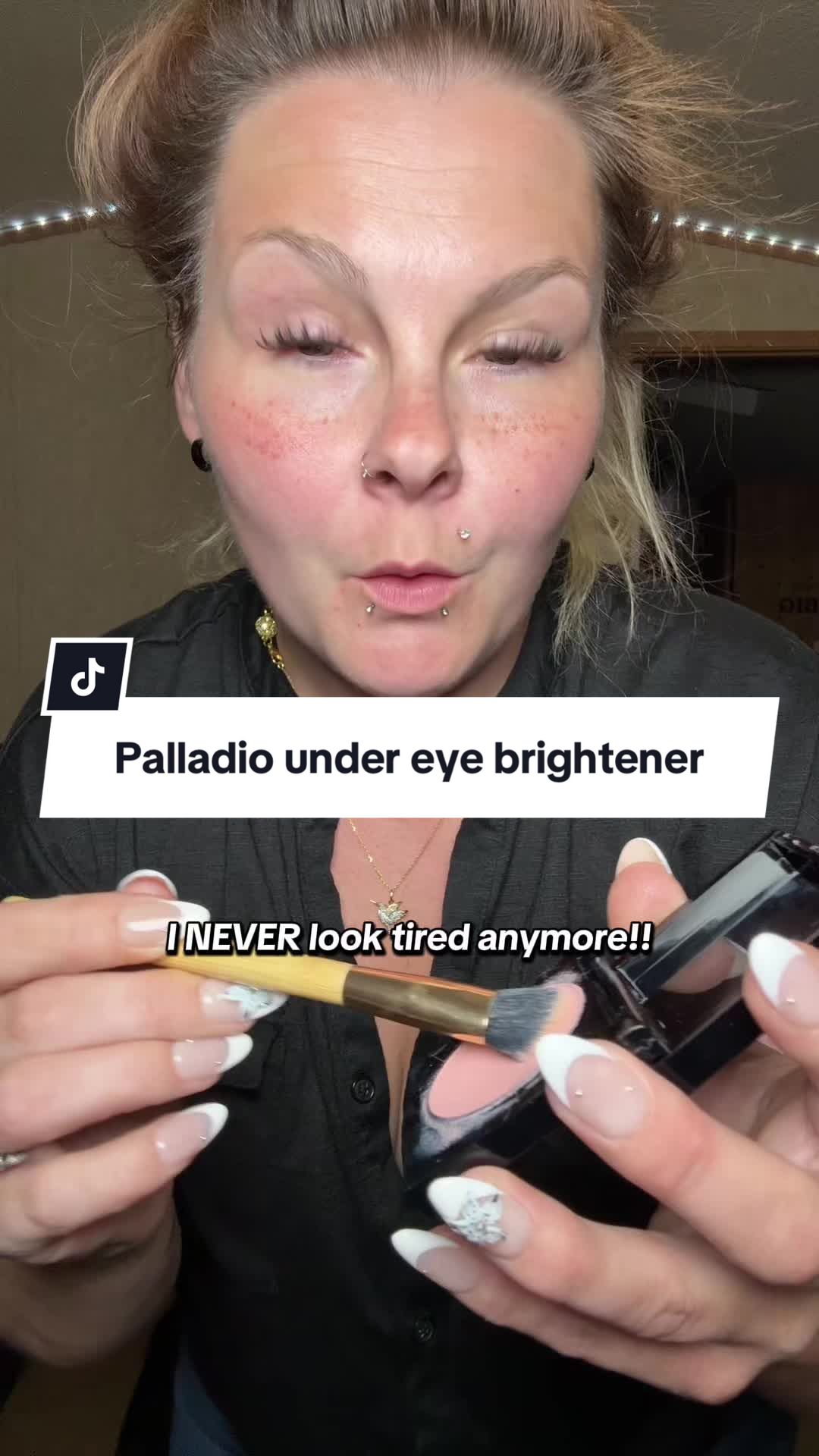 TikTok post by @brittanytiktokcreator for Palladio Beauty. Caption reads: #creatorsearchinsights #palladiobeauty....
