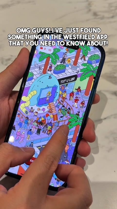 Instagram post by @adrianwidjy for Westfield. Caption reads: Download the Westfield app and play World of Wins....
