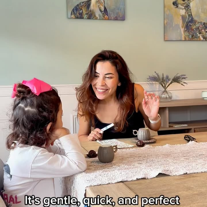 Instagram post by @esma.yucelsat for Power Swabs. Caption reads: This has become my little mom hack during our....