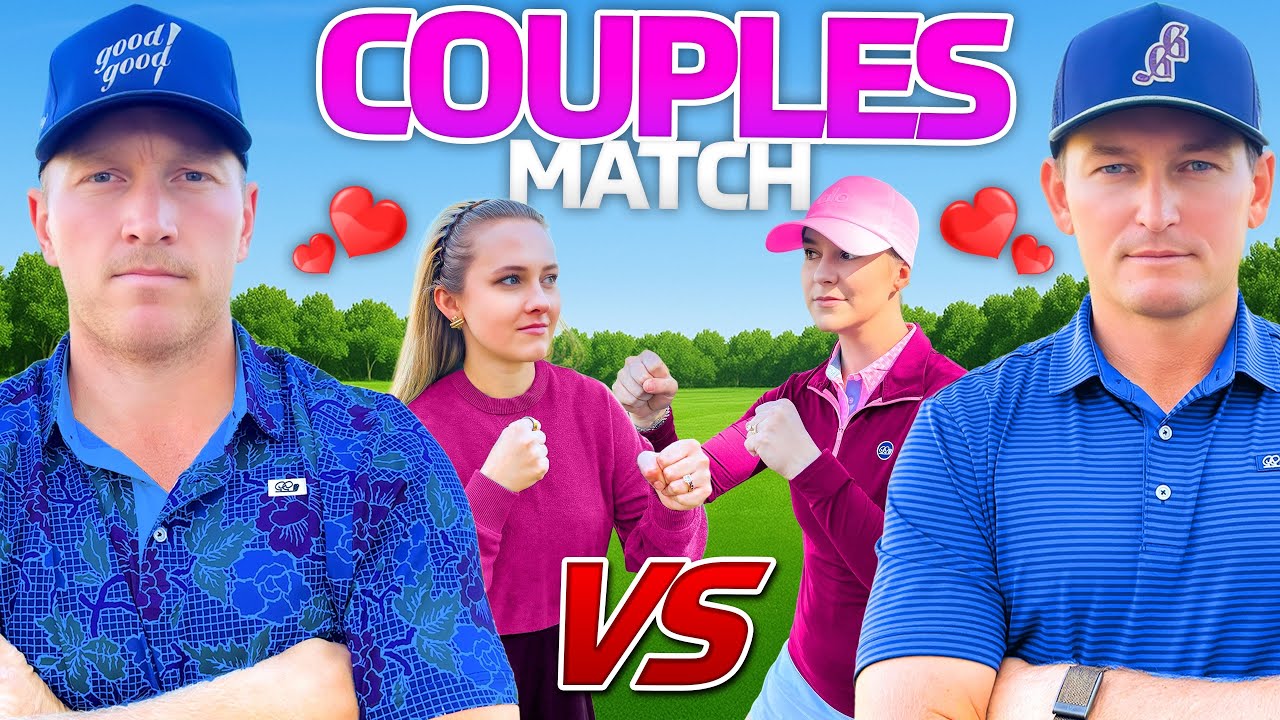 YouTube post by @braddalkegolf for Good Good Golf. Caption reads: Playing Alternate Shot With Our Wives (Bad Idea?).