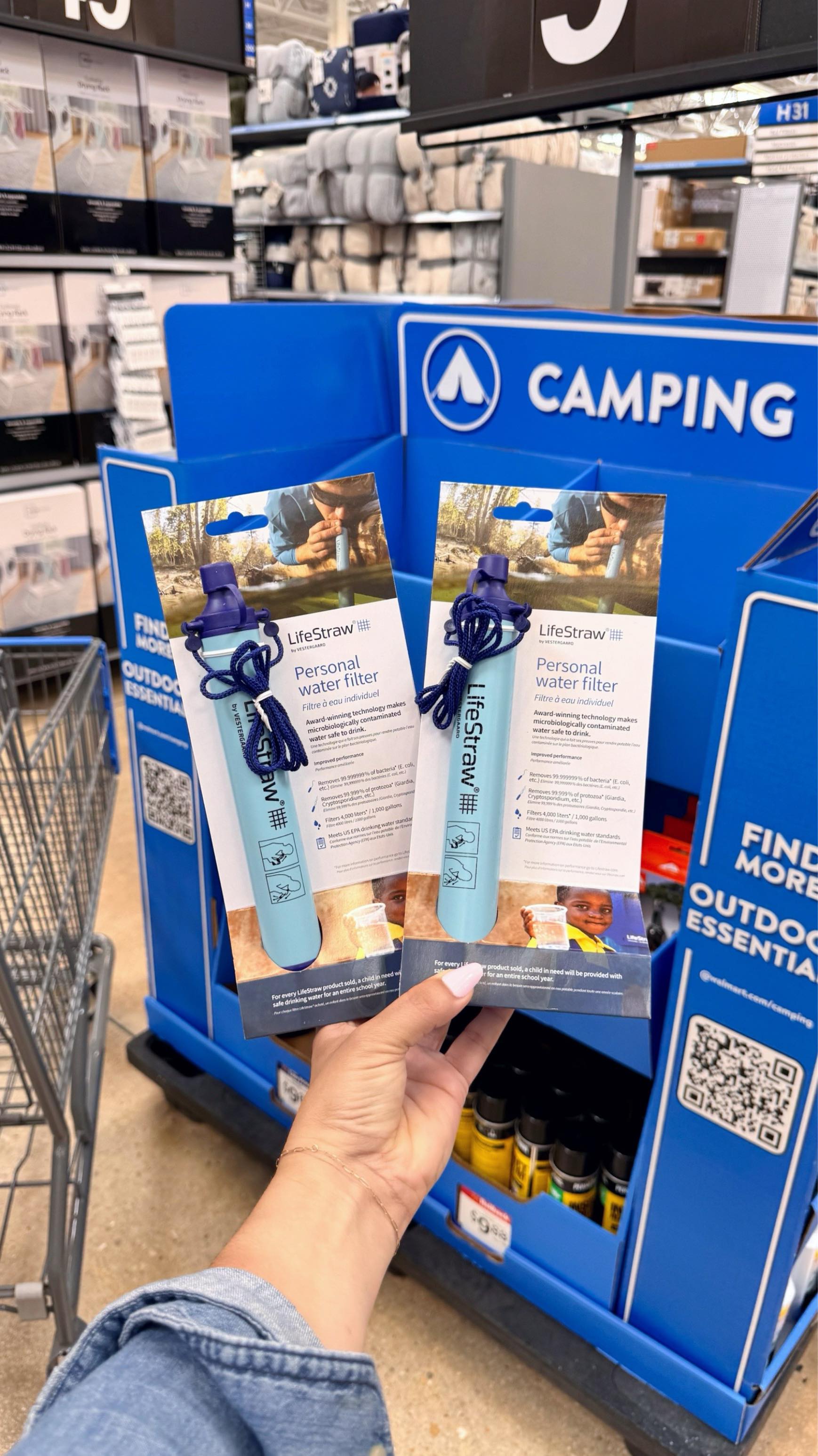 Instagram post by @walmartfavs for LifeStraw. Caption reads: #ad One of the COOLEST things you can grab at....