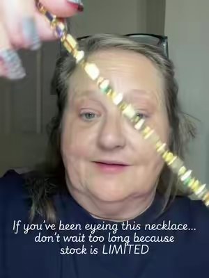 TikTok post by @pamstrendytreasures for Turandoss Jewelry. Caption reads: This one has quickly become my favorite necklace.....