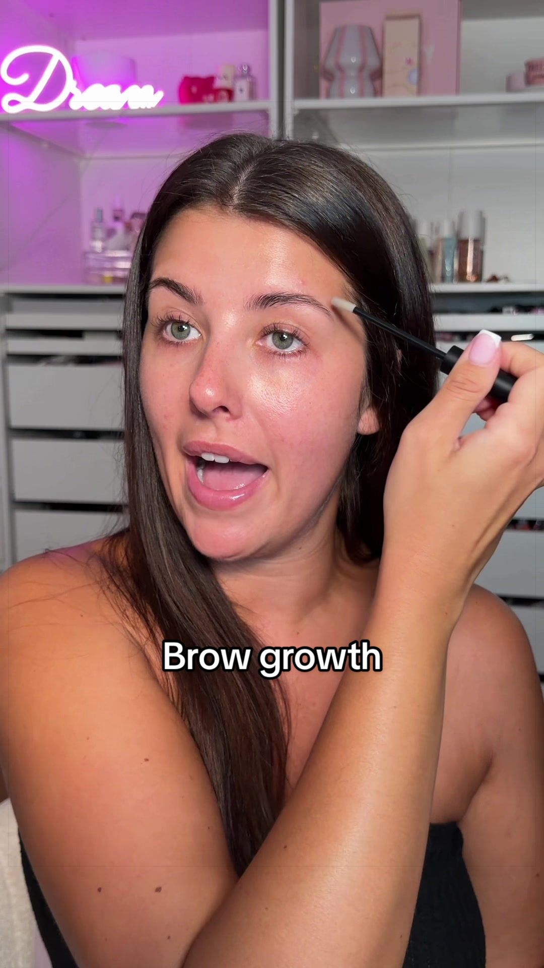 TikTok post by @saphibartlett for Nanolash. Caption reads: My brow serum wasn’t working!!! @NANOLASH sorry I....