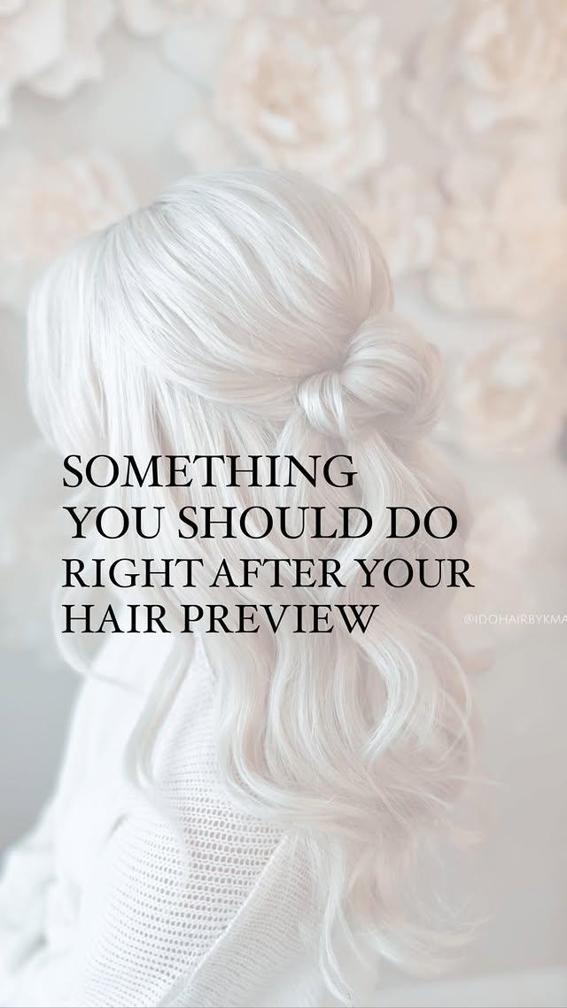 Instagram post by @idohairbykmay for BRIDES. Caption reads: [...] #weddinghairstylistchicago #bridesmaidhair....