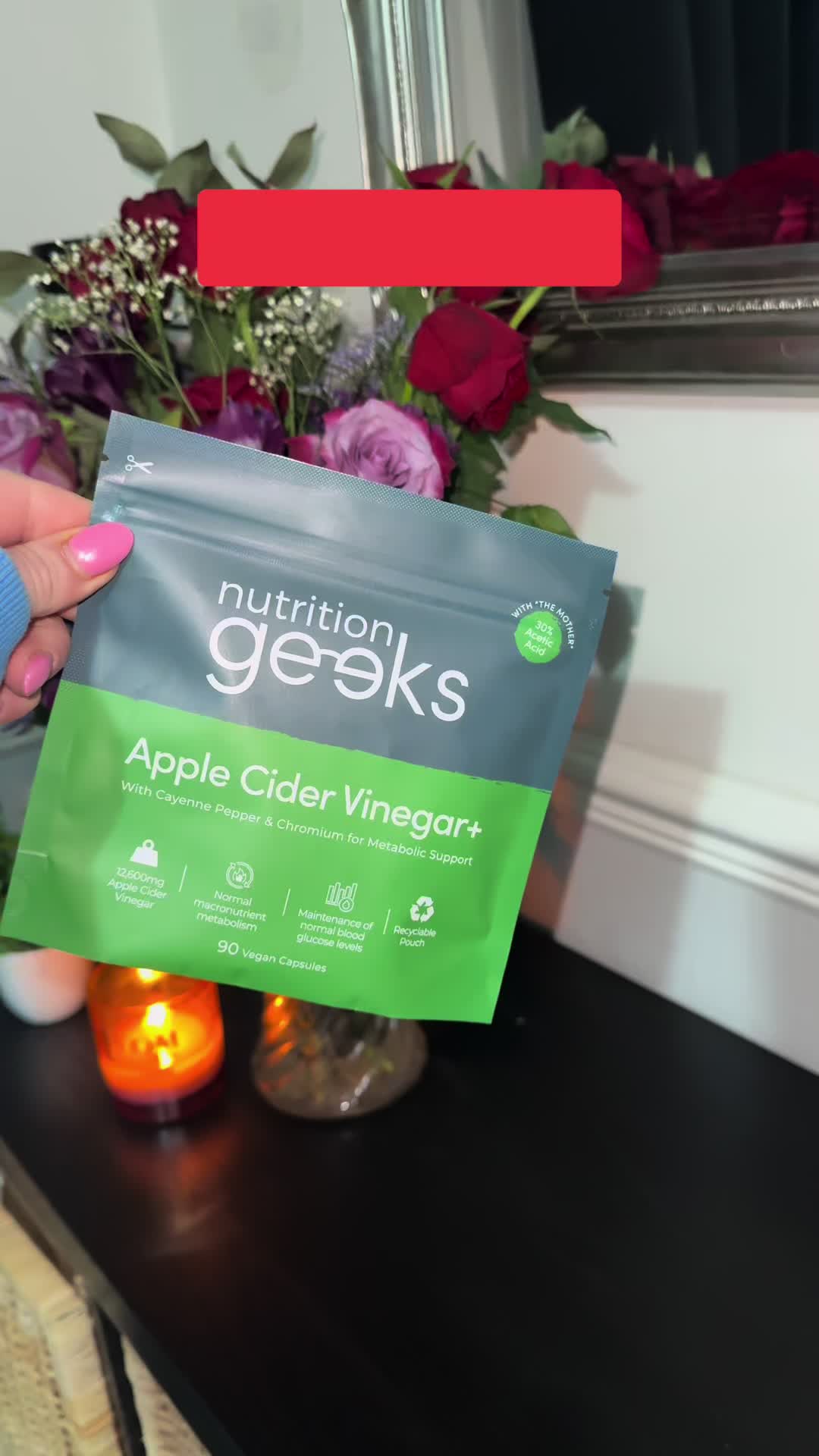 TikTok post by @sam_sweet_brummom for Nutrition Geeks. Caption reads: [...] #flashsale #applecidervinegar....