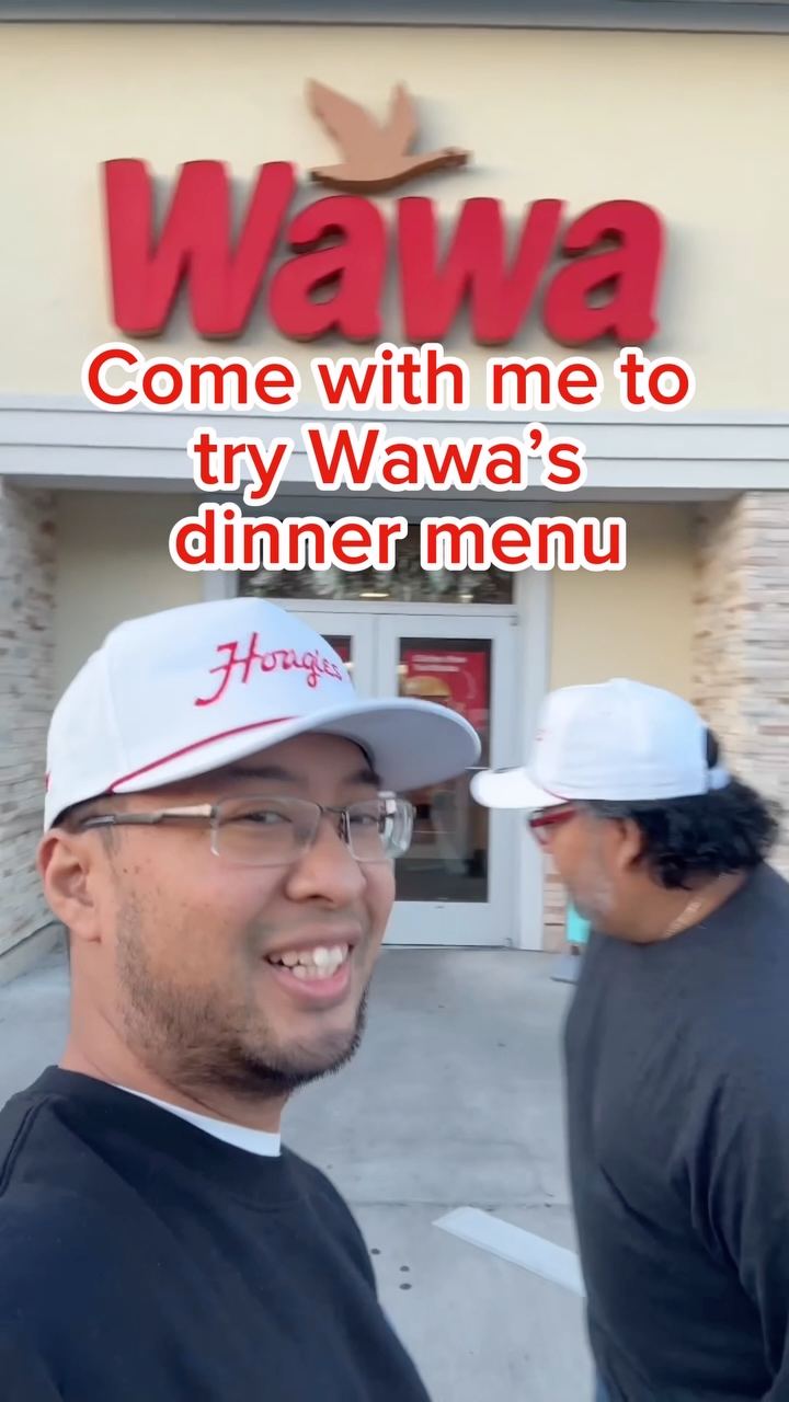 Instagram post by @natedoesfood for WAWA. Caption reads: Come with us to try wawa for dinner!   Dinner....