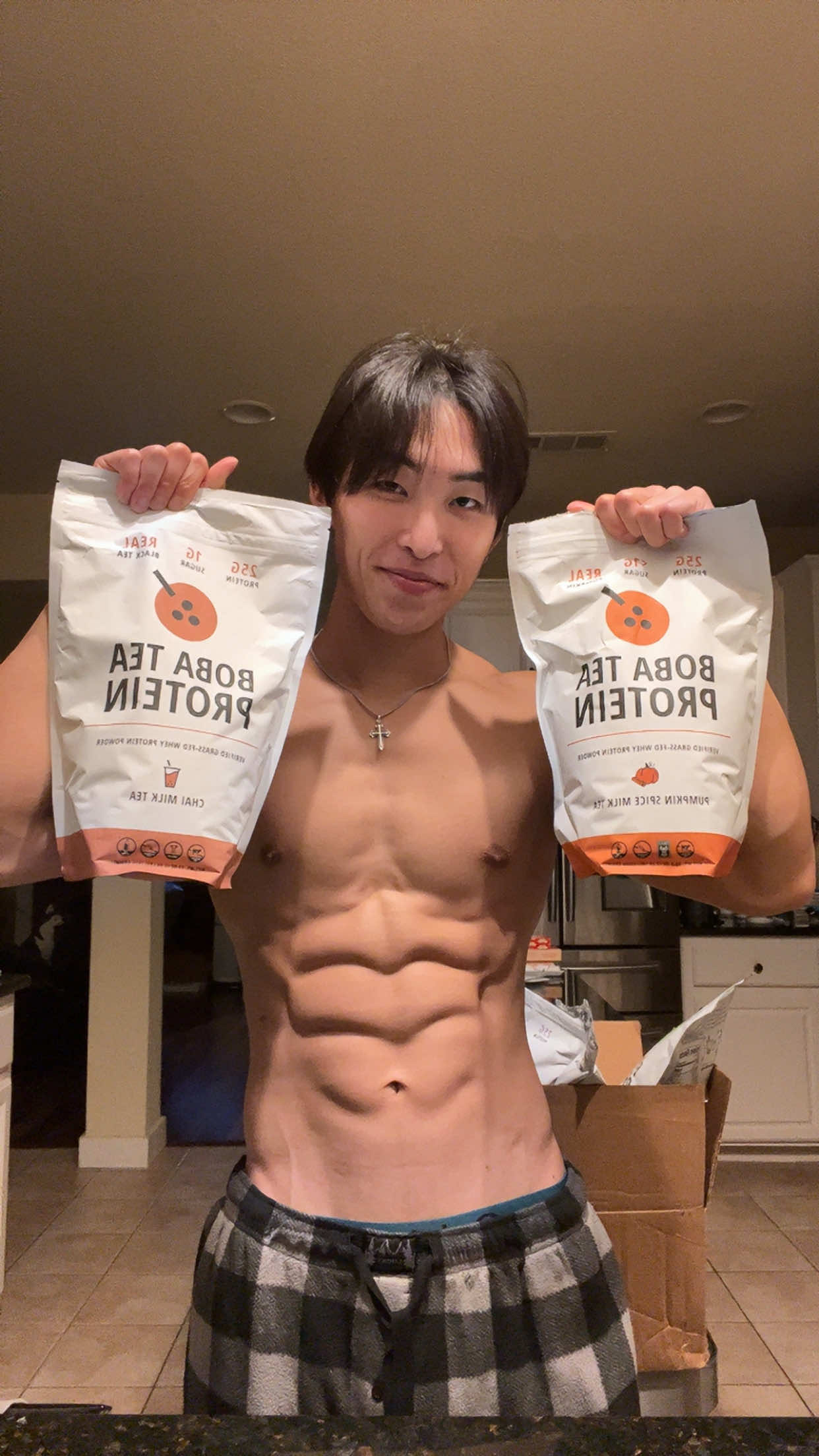 TikTok post by @mr_yoon_01 for Boba Tea Protein. Caption reads: @Boba Tea Protein got get y’all’s fall Protien!....