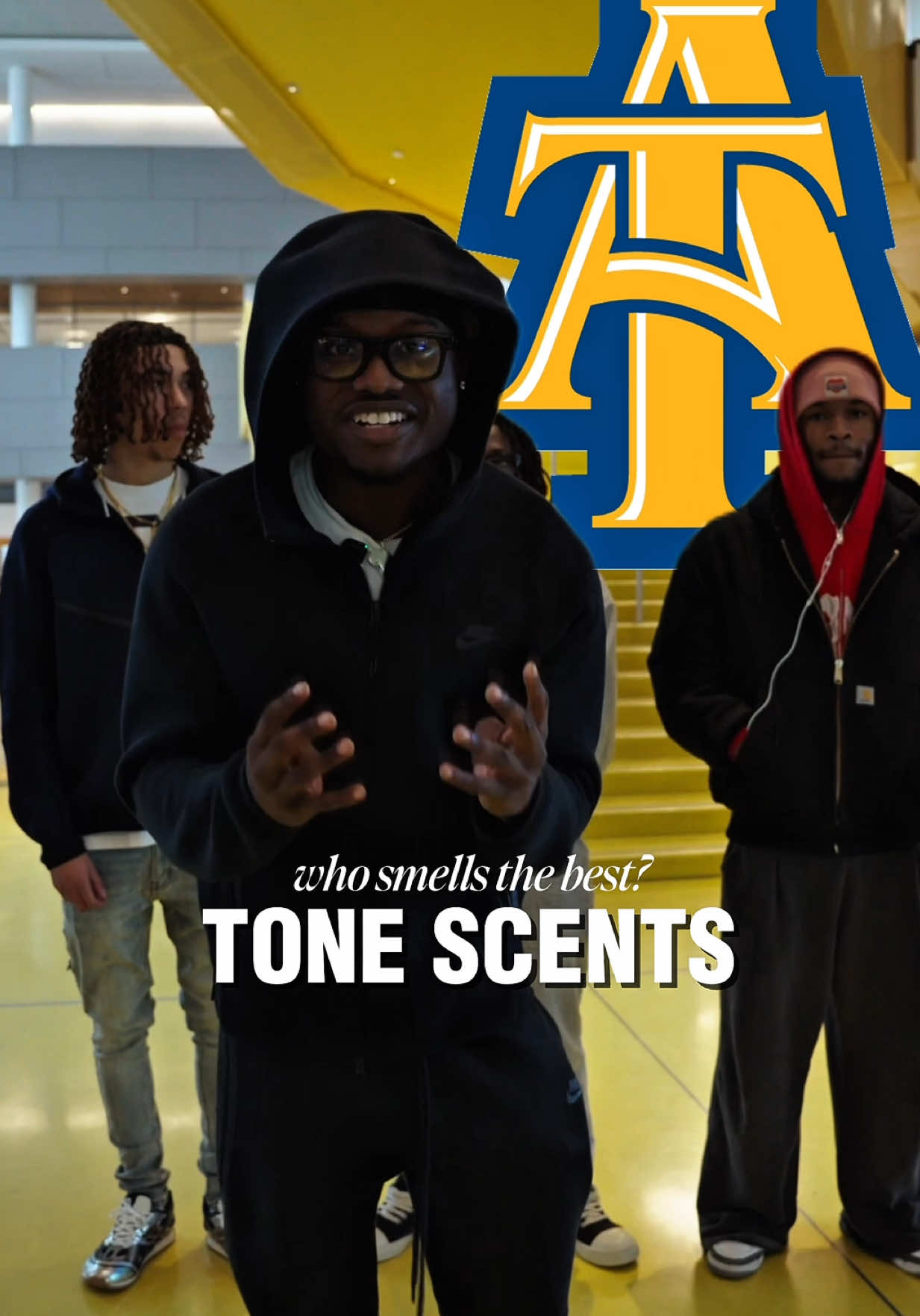 TikTok post by @clinton2x for TONE by AMP. Caption reads: which scent is your favorite? @TONE EXCLUSIVE....