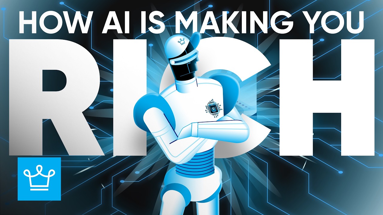 YouTube post by @alux for Thinkific. Caption reads: How the AI Gold Rush is Making People Rich.
