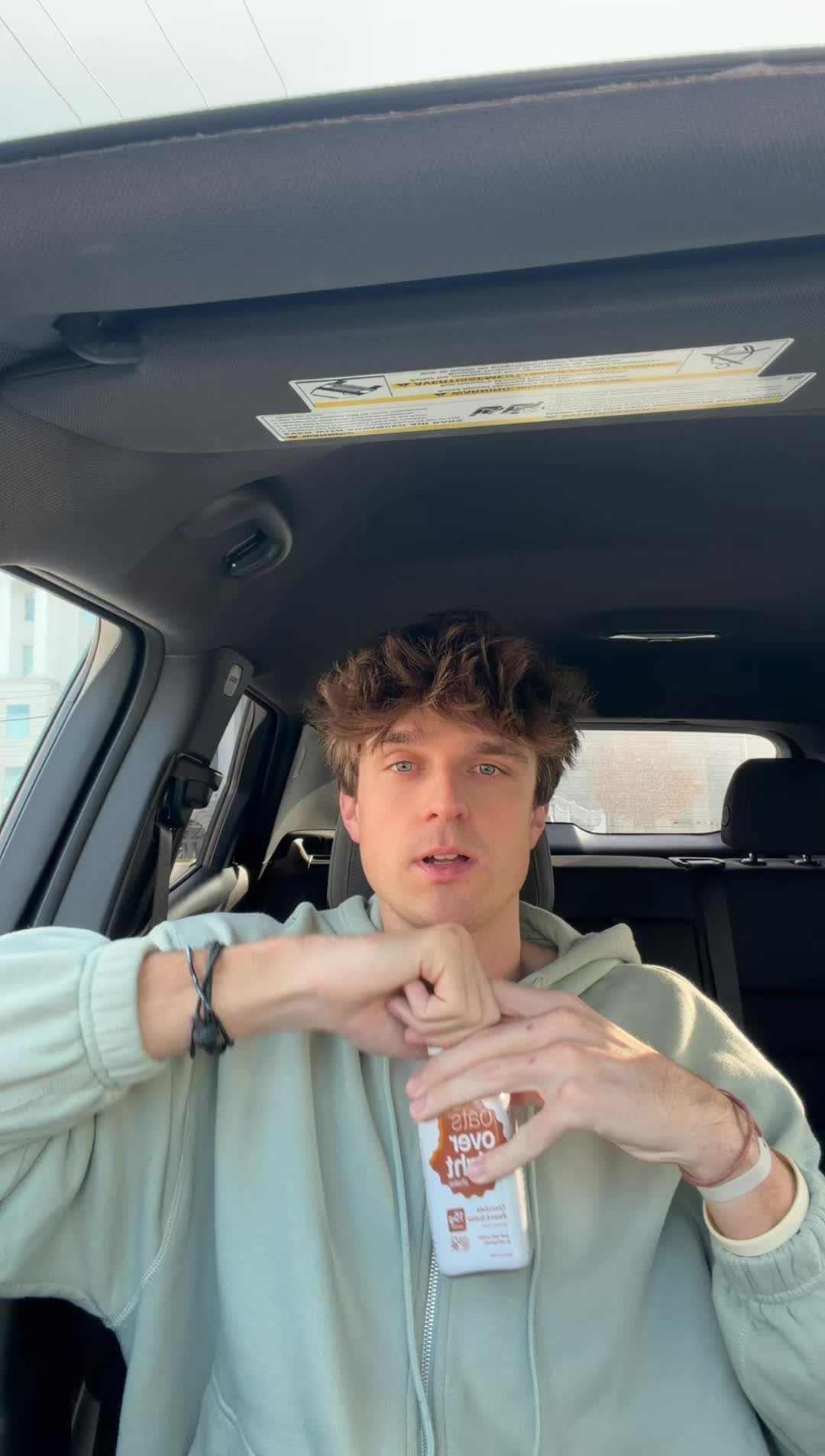 TikTok post by @connorgenal for Oats Overnight. Caption reads: Easiest way to get some food in @Oats Overnight....