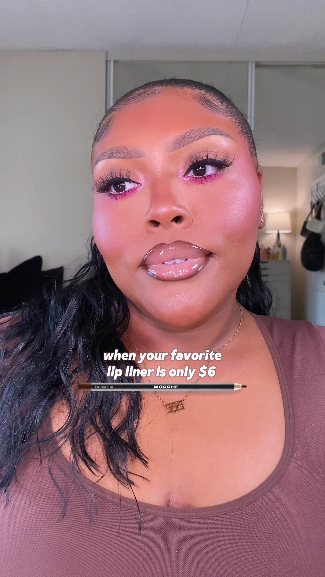 TikTok post by @serenttaaa for Morphe. Caption reads: Y’all know I NEED my @Morphe Cosmetics trendsetter....