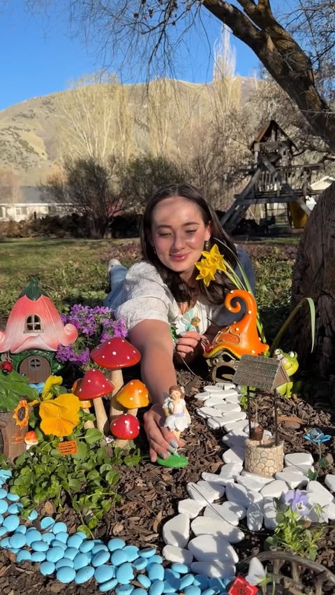 Instagram post by @jesfraz for Hobby Lobby. Caption reads: [...] Fairy Garden 🧚🍄🍓 #ad I ran to @hobbylobby....