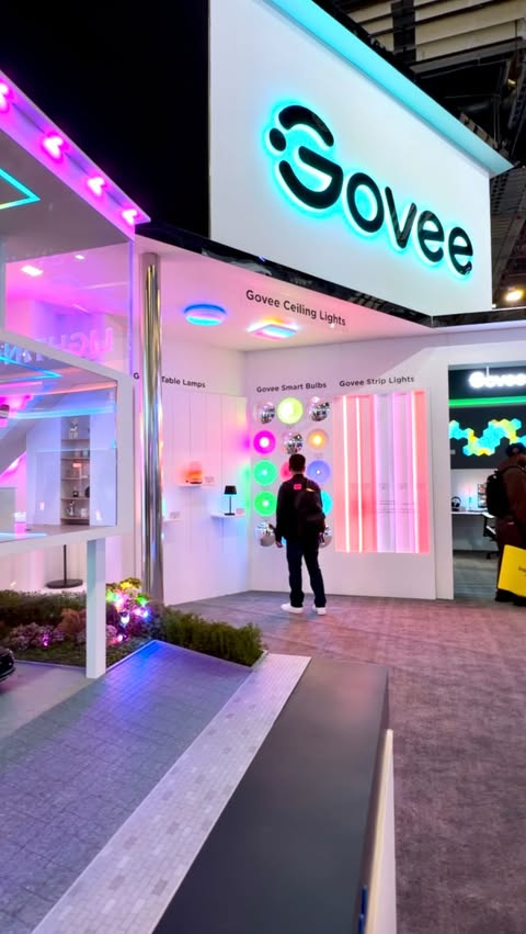 Instagram post by @nvzion for Govee. Caption reads: [...] my eye on a few new lamps that I....