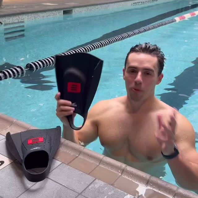 Instagram post by @stevecole__ for Speedo USA. Caption reads: Check out the @speedo DMC elite max fins to get....