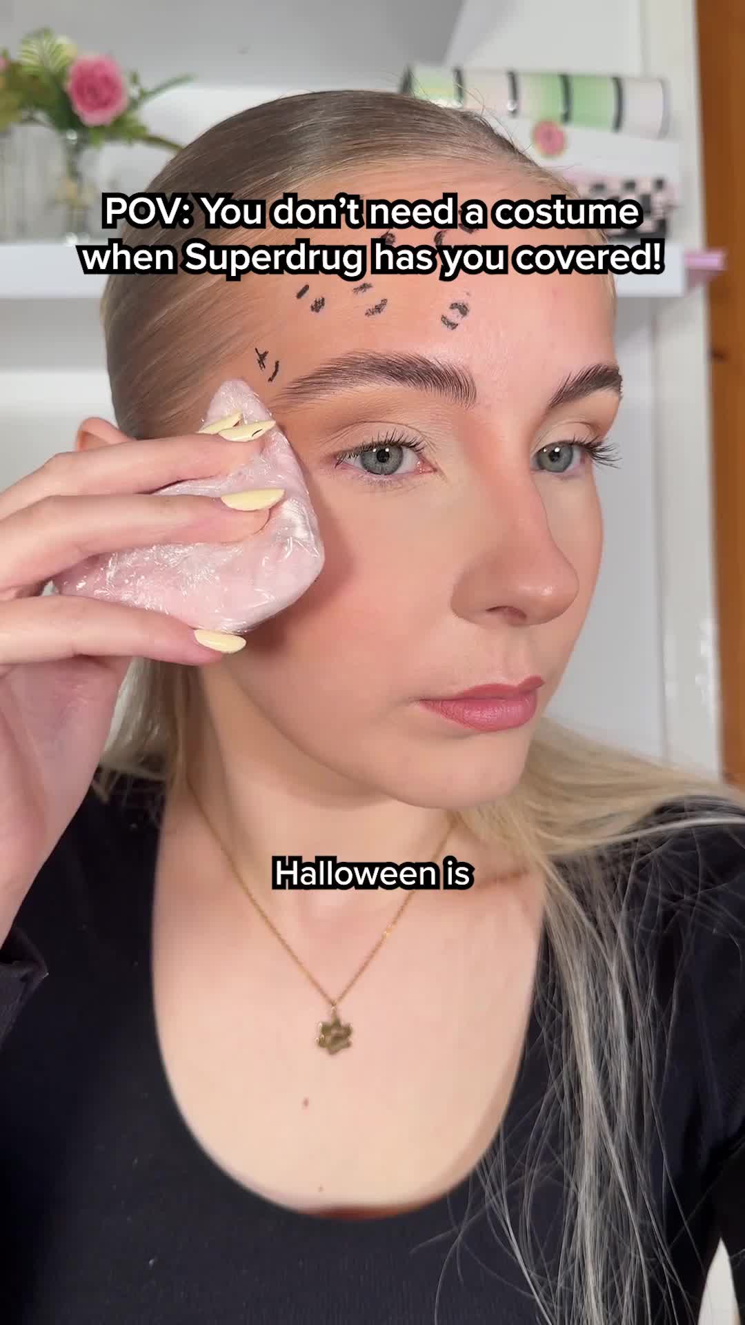 TikTok post by @meganwmua for Collection Cosmetics. Caption reads: [...] UK Liquid Eyeliner Precision Pen....