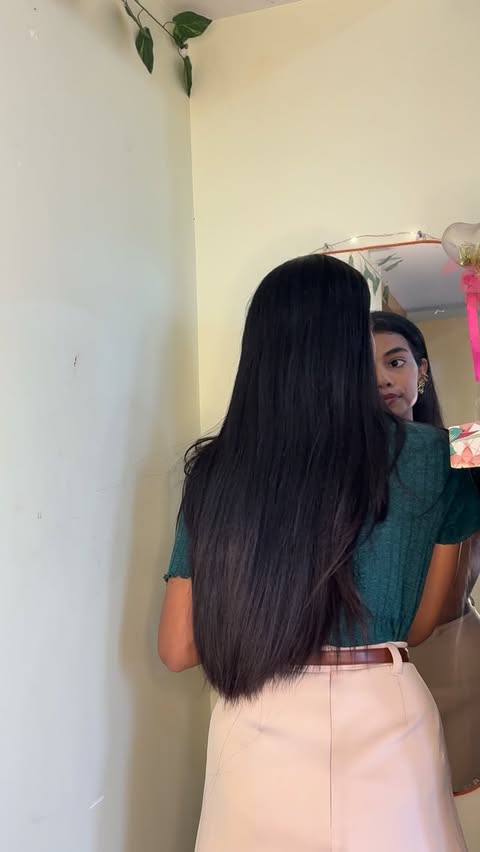 Instagram post by @_rubyyadavv_ for Nihar Naturals. Caption reads: [...] 💛 Mere hair care routine mein hai Nihar....