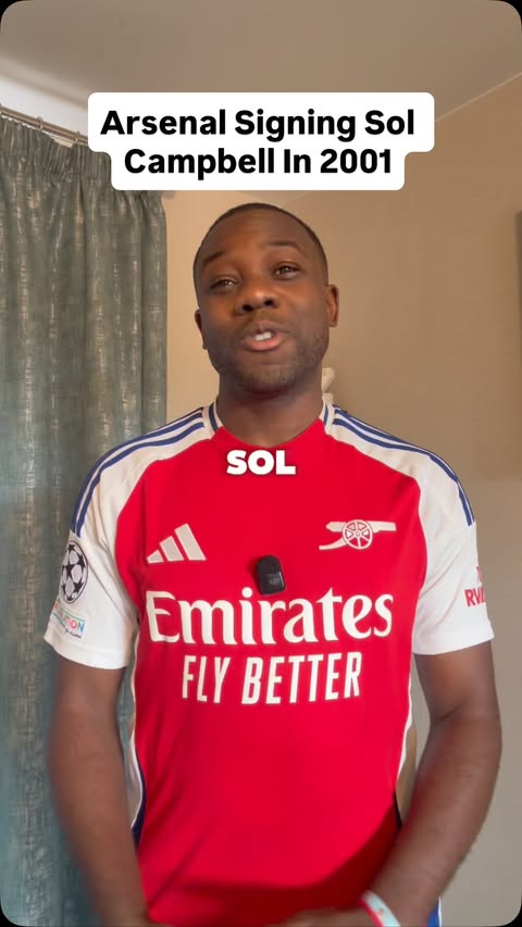 Instagram post by @nathanconnortv for air up. Caption reads: Arsenal Signing Sol Campbell In 2001 @airup....