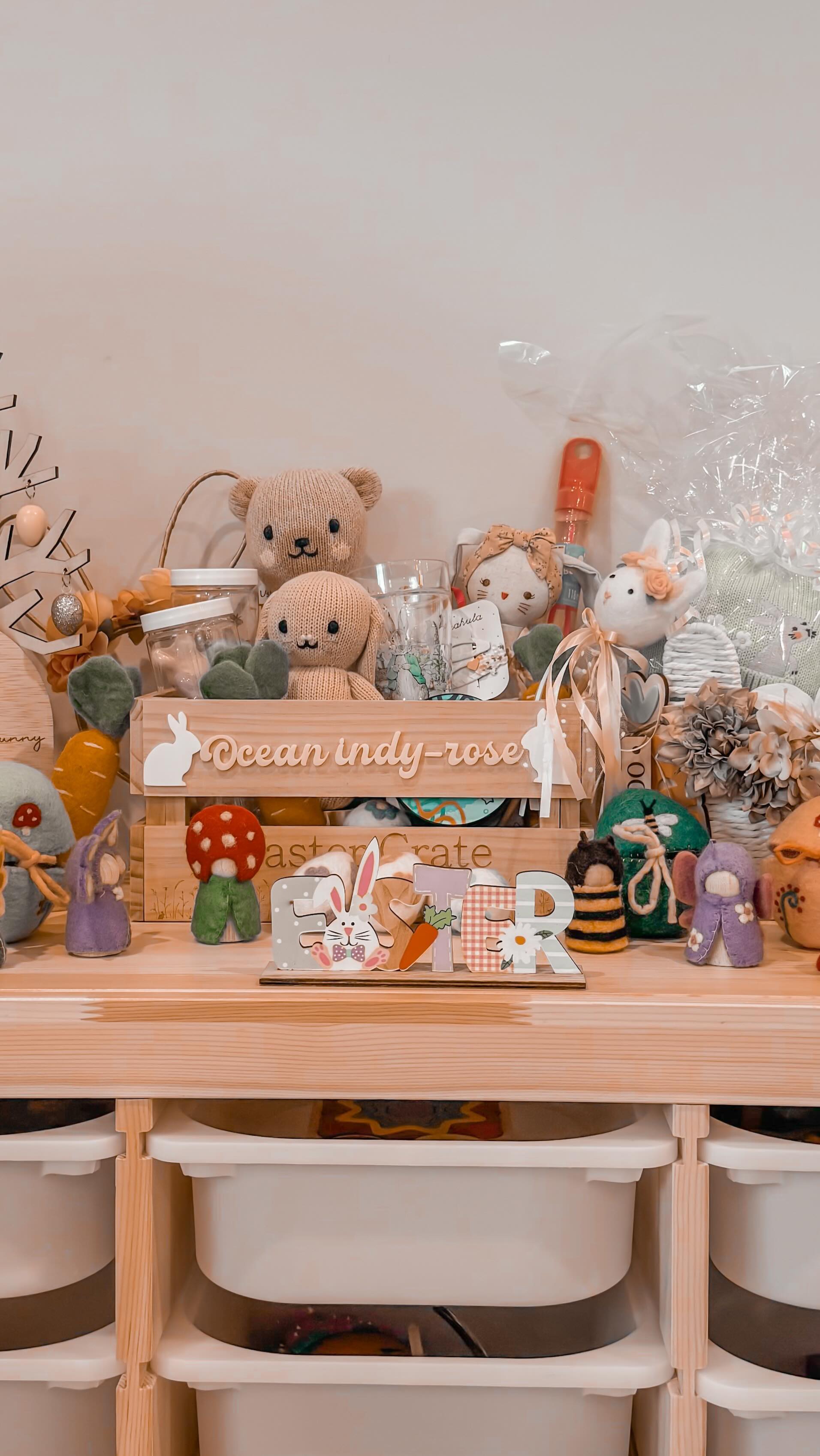 Instagram post by @emily.and.ocean for Tara Treasures. Caption reads: [...] and puppets with the egg covers !!!!....