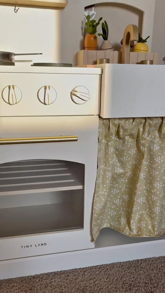 Instagram post by @jadycacc for Tiny Land. Caption reads: I’m obsessed this kitchen wooden 😍 #TinyLand....