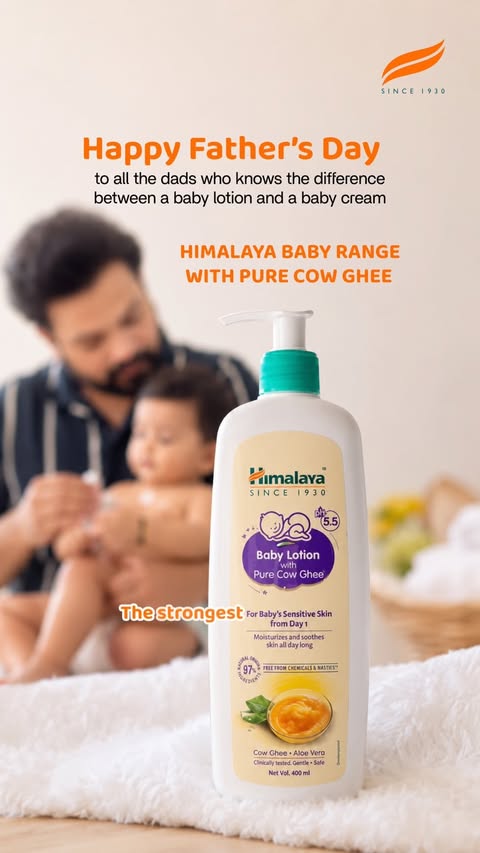 Instagram post by @antiher0_jr for Himalaya Babycare. Caption reads: #ad #paidpartnership #sponsorship Because dads....