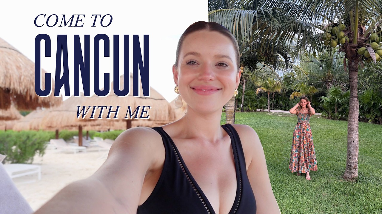 YouTube post by @MichelJanse for Poshmark. Caption reads: CANCUN VLOG: I think I fell in love with it....