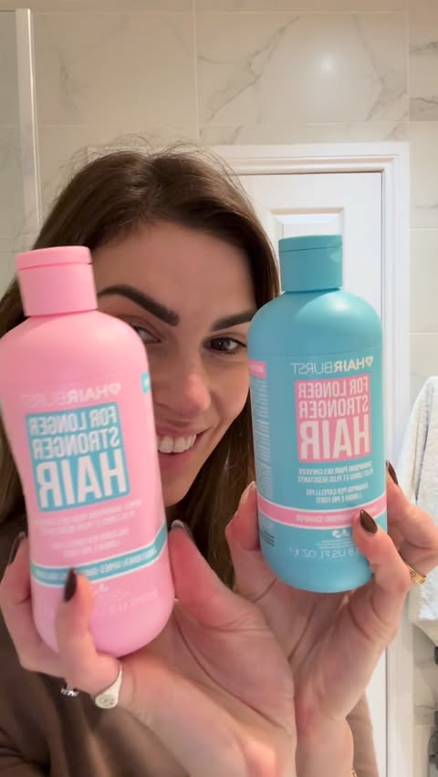 Instagram post by @lifewithelliemay_ for Hairburst. Caption reads: [...] thicker, stronger, healthier hair 🥰....