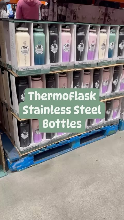 Instagram post by @costcosisters for ThermoFlask. Caption reads: @thermoflaskusa just released their 40oz [...].