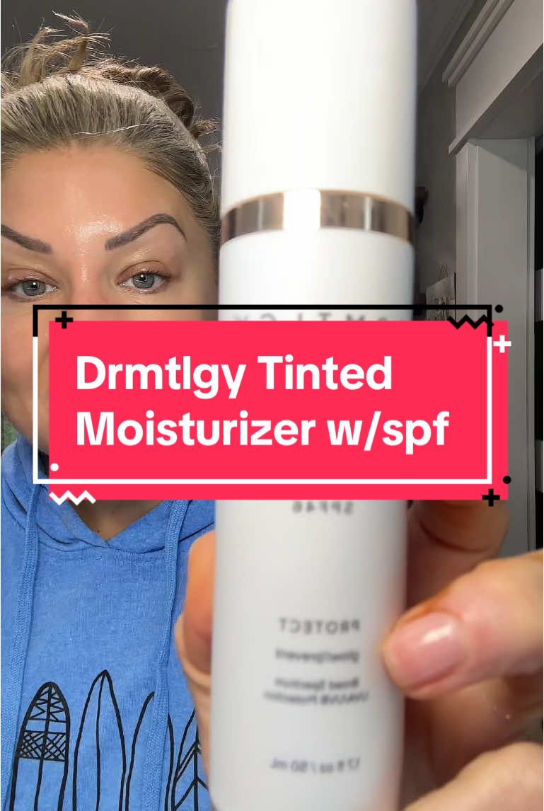 TikTok post by @christylong40 for DRMTLGY. Caption reads: [...] the best tinted moisturizer! @DRMTLGY....