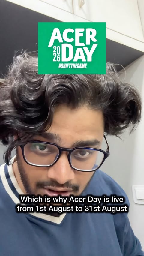 Instagram post by @pavandeee for Acer. Caption reads: Which corporate majdoor are you? 😂 Acer Day 2026....