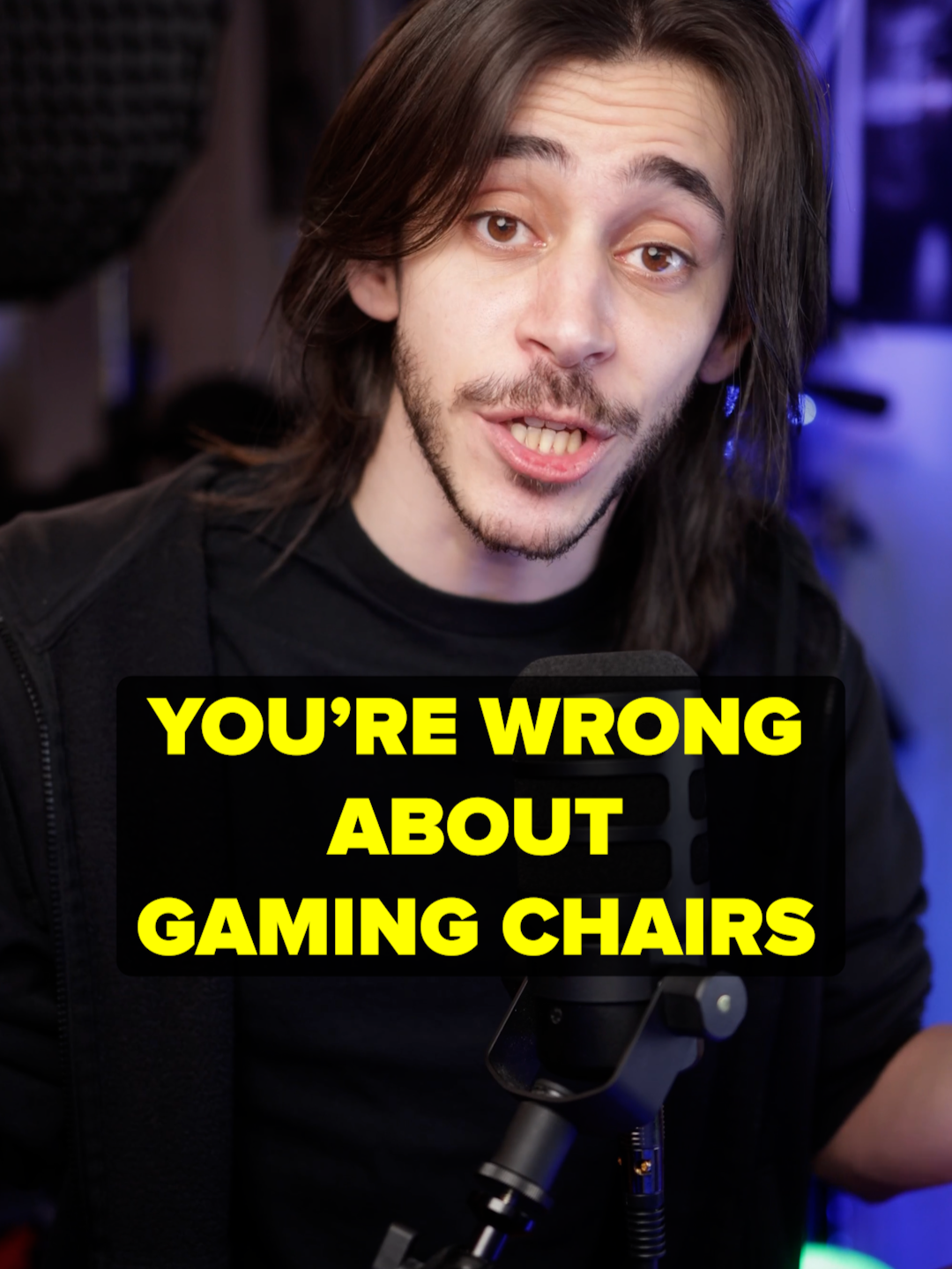 TikTok post by @solid.guts for Blacklyte. Caption reads: [...] #pcgaming #solidguts #gamingchair @blacklyte....